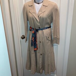Free People -- Rory Trench Coat with Patterned Belt -- NWOT